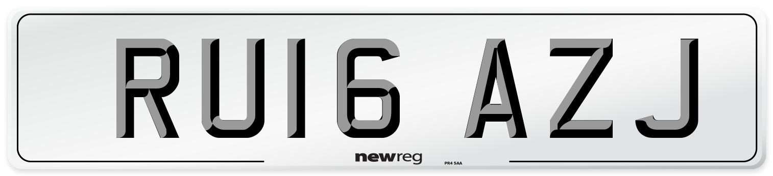RU16 AZJ Number Plate from New Reg
